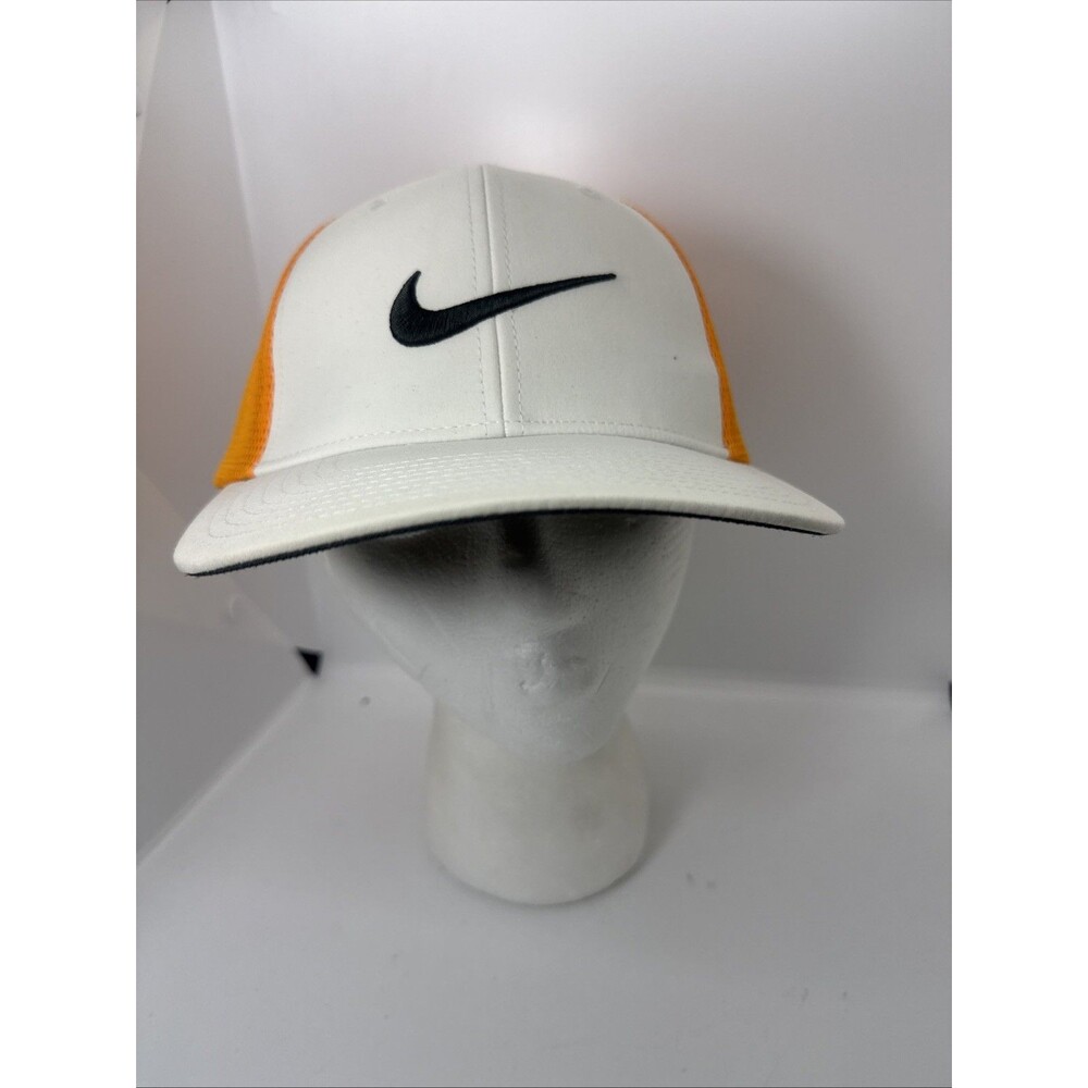 Nike Men’s M/L Golf Flexfit Trucker Hat White and Orange